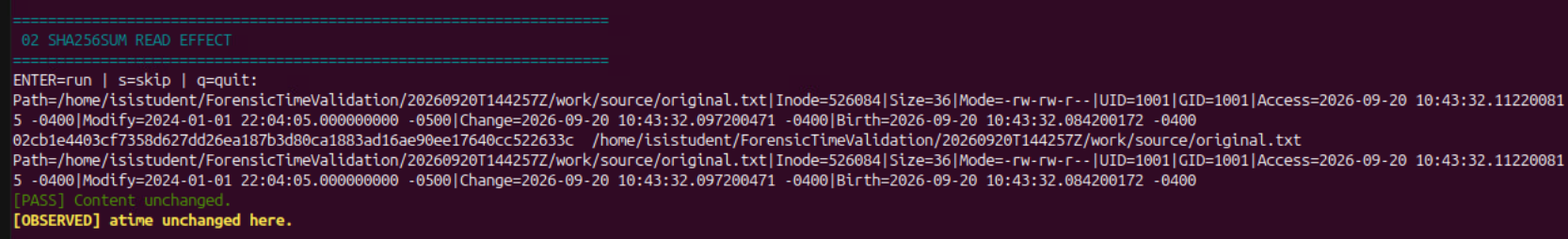 Linux 02 recorded result