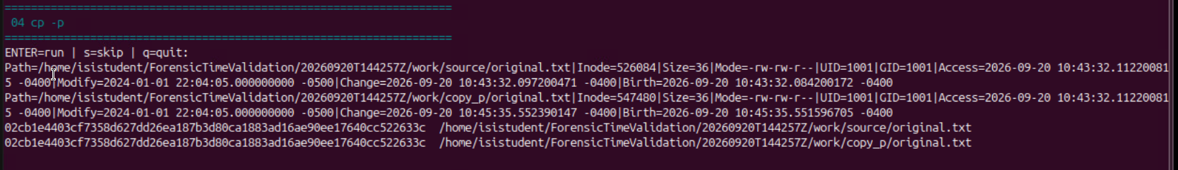 Linux 04 recorded result