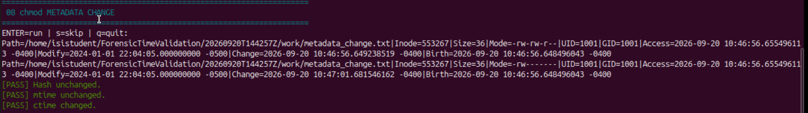 Linux 08 recorded result