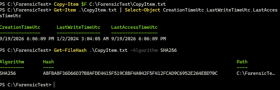 Windows 03 recorded result