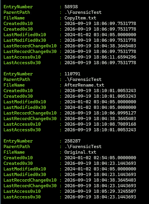 Windows analysis 2 recorded result