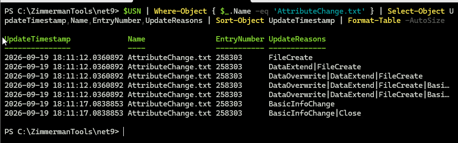 Windows analysis 6 recorded result
