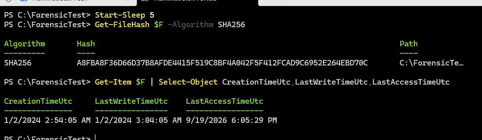 Windows 02 recorded result