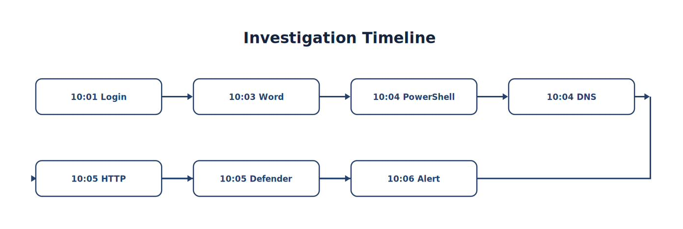 Investigation Timeline — Endpoint Compromise